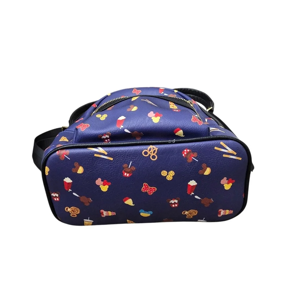 Disney Parks Loungefly Mini Backpack Navy Blue Park Snacks Mickey Food Print